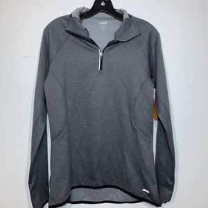 Avia gray waffle weave soft‎ fabric quarter zip NWT
